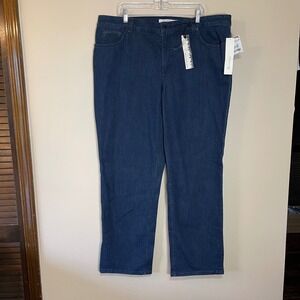 NEW Jones New York Jeans Lexington Straight Dark Wash Rhinestone Plus Size 22W